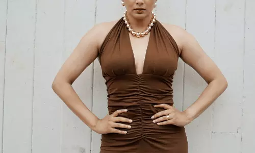 Priyamani in a Coffee-Toned Dress