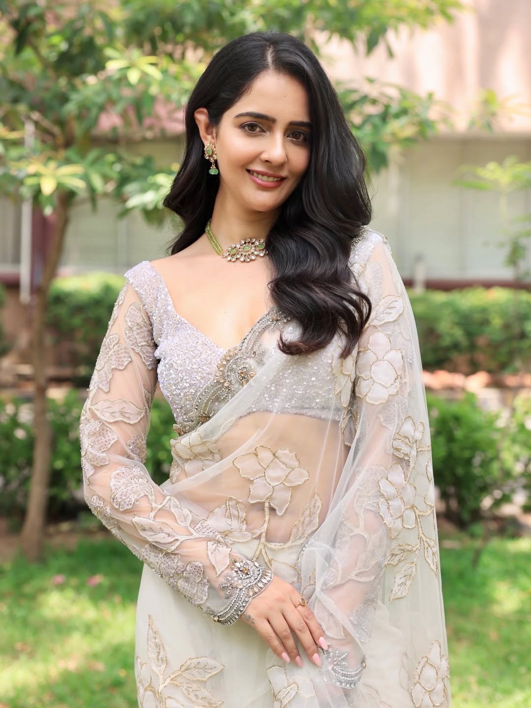 Malvi Malhotra Glows in White at ‘Jenma Natchathiram’ Audio Launch