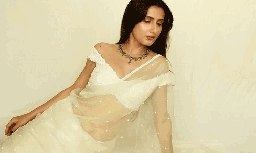 Fatima Dazzles in a Delicate White Saree