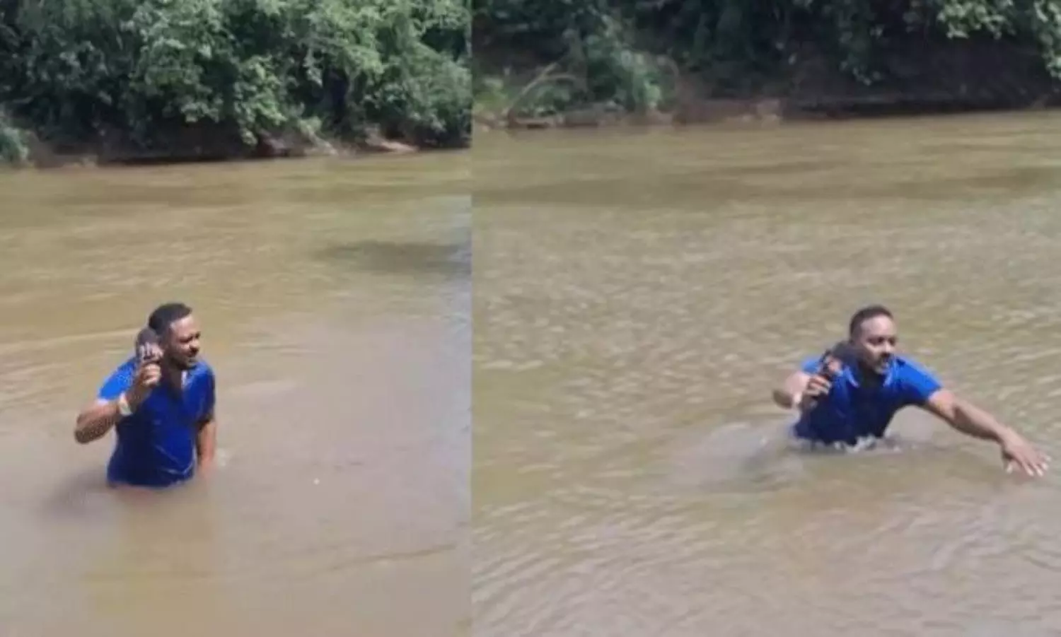 ఛాతీ లోతు నీటిలో లైవ్ రిపోర్టింగ్... షాకింగ్ వీడియో! ఛాతీ లోతు నీటిలో లైవ్ రిపోర్టింగ్... షాకింగ్ వీడియో!