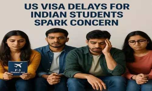 అమెరికా విద్యా వీసాల జాప్యం: భారత ప్రభుత్వం ఒత్తిడి అమెరికా విద్యా వీసాల జాప్యం: భారత ప్రభుత్వం ఒత్తిడి