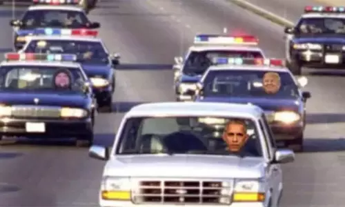 ఒబామాను ఛేజ్  చేస్తున్న ట్రంప్, వాన్స్... పోస్ట్  వైరల్!