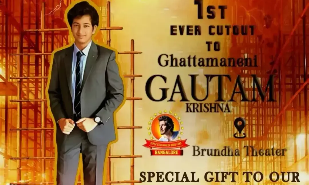 Mahesh Babu’s 50th Birthday: Fans Unveil Gautham Krishna’s 35-Foot Cutout