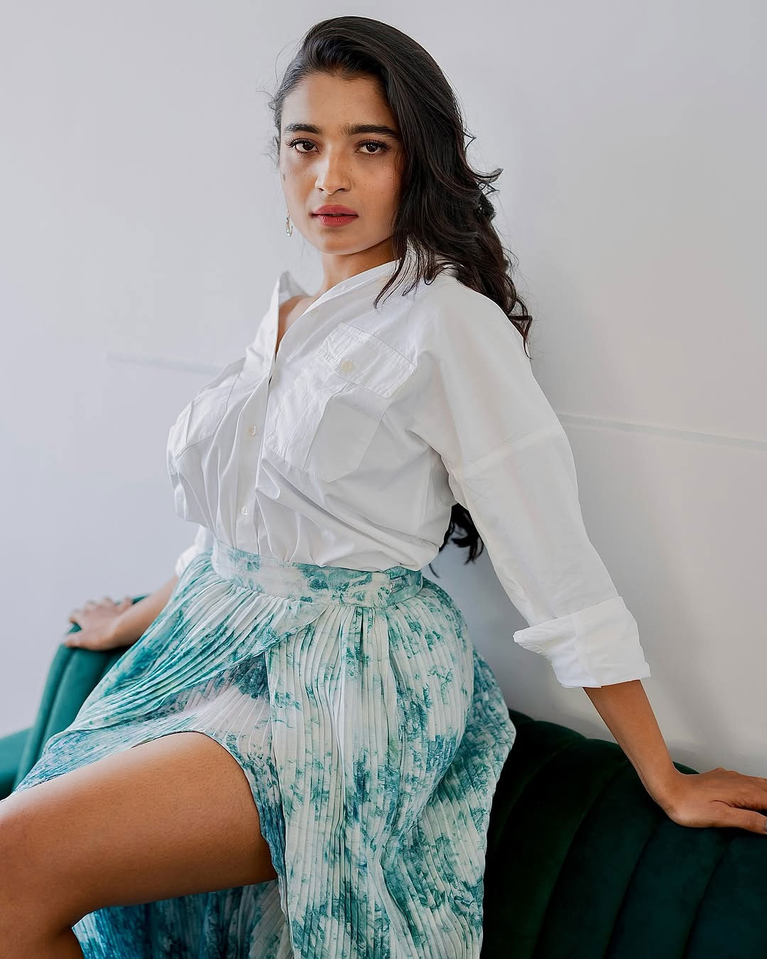 Chaithra J Achar in Elegant White Shirt Chaithra J Achar in Elegant White Shirt