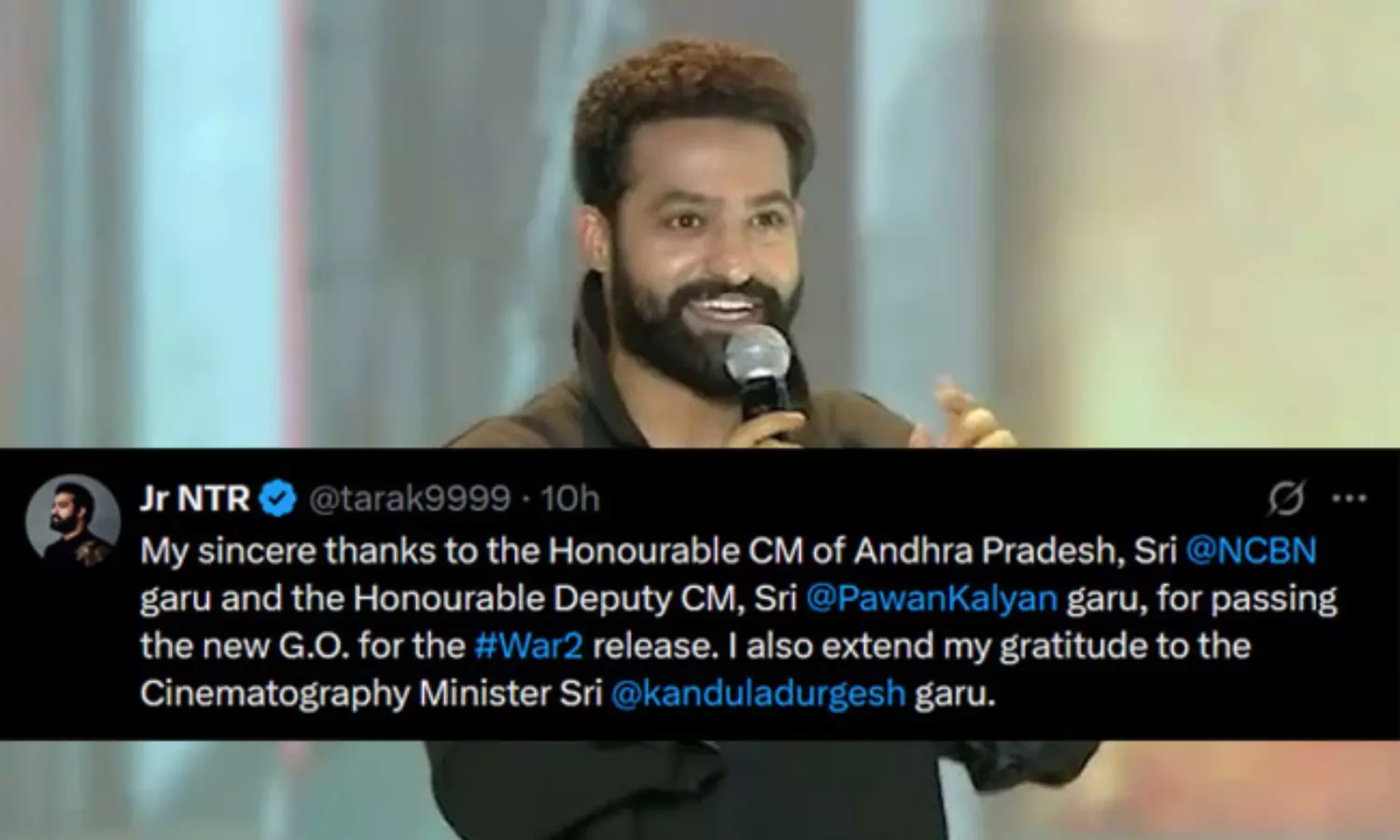 చంద్రబాబు, పవన్ లకు థాంక్స్ చెప్పిన తారక్.. దేనికోసం! చంద్రబాబు, పవన్ లకు థాంక్స్ చెప్పిన తారక్.. దేనికోసం!