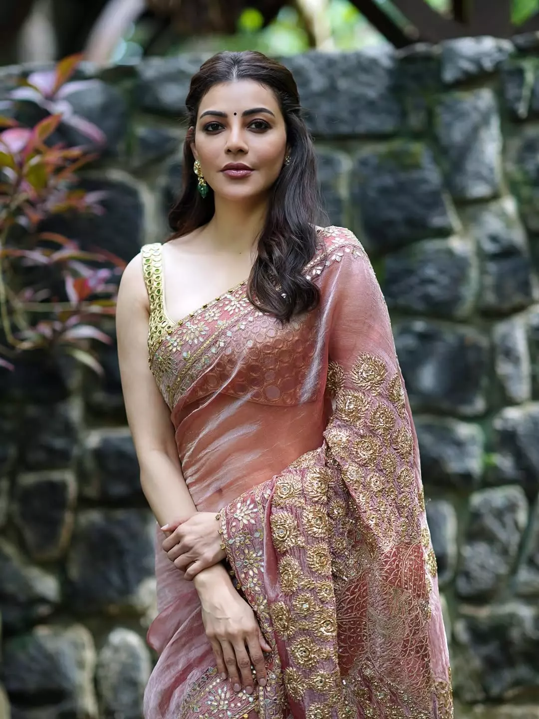 Kajal Aggarwal Serves Elegant Saree Glam Amid Rainy Vibes