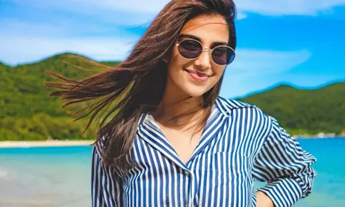 Meenakshi Chaudhary Enjoys the Blues of the Ocean