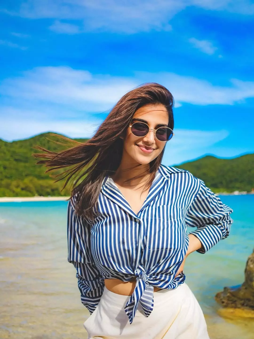 Meenakshi Chaudhary Enjoys the Blues of the Ocean