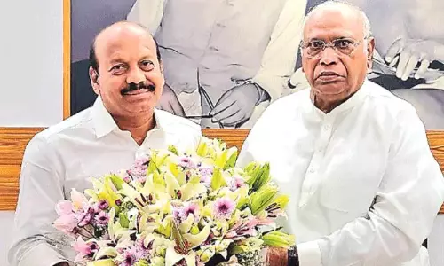 ఖర్గేతో వైసీపీ ఎంపీ...వ్యూహాలు ఉన్నాయా ?