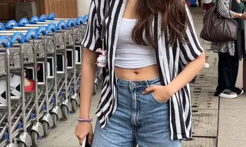 Krithi Shetty Spotted at Mumbai Airport in Casual Chic Look