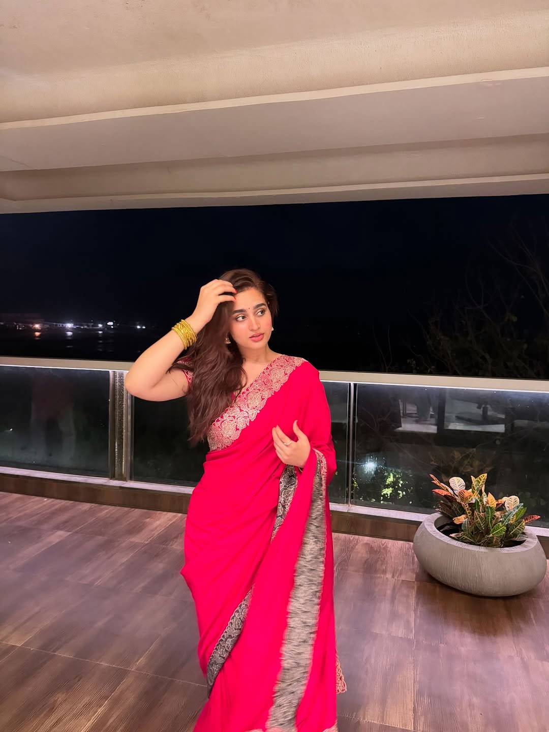 Ayesha Khan Stuns in Red Saree for Festive Celebrations Ayesha Khan Stuns in Red Saree for Festive Celebrations