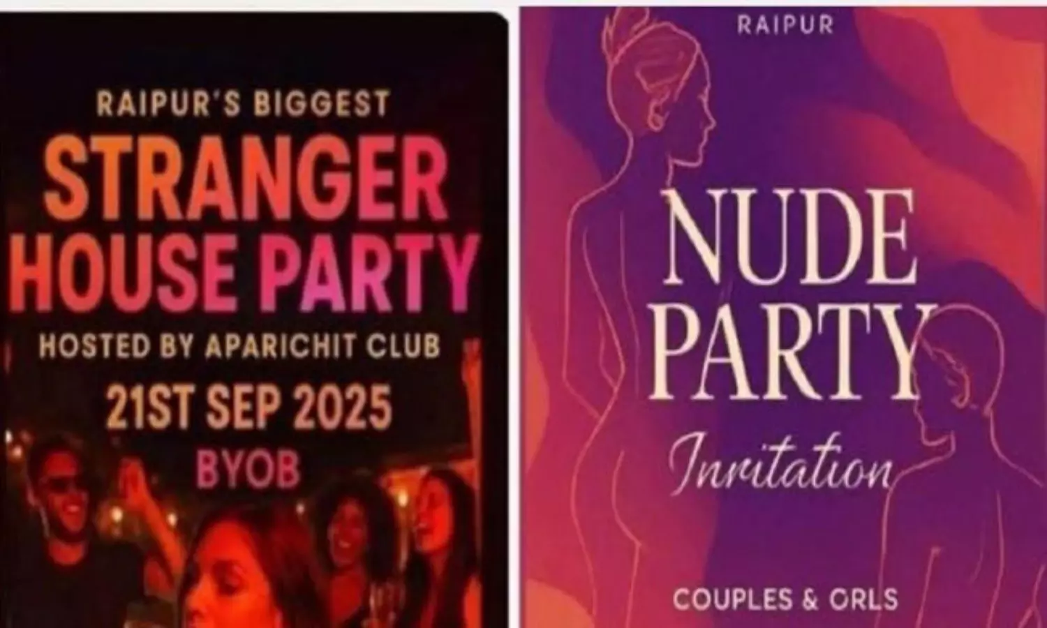 న్యూడ్ పార్టీ నిర్వహిస్తున్నాం.. త్వరపడండి.. కలకలం