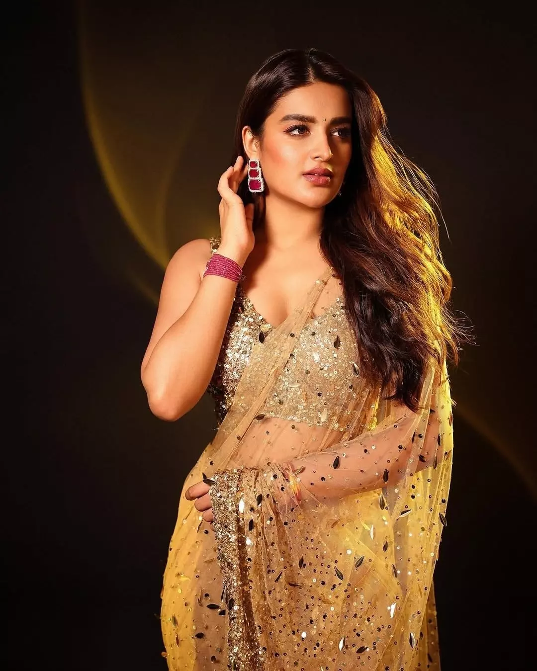 Nidhhi Agerwal’s Gorgeous Saree Moment