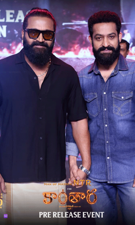 NTR Praises Rishab Shetty at Kantara Chapter 1 Pre-Release Event in Hyderabad