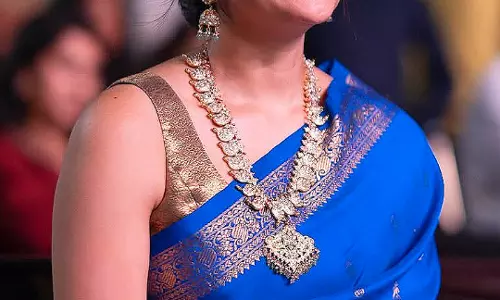 Rukmini Vasanth Stuns in Elegant Blue Saree