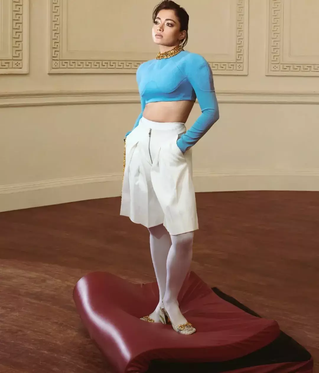 Rashmika Mandanna Glows in Jacket and Diamond Earrings