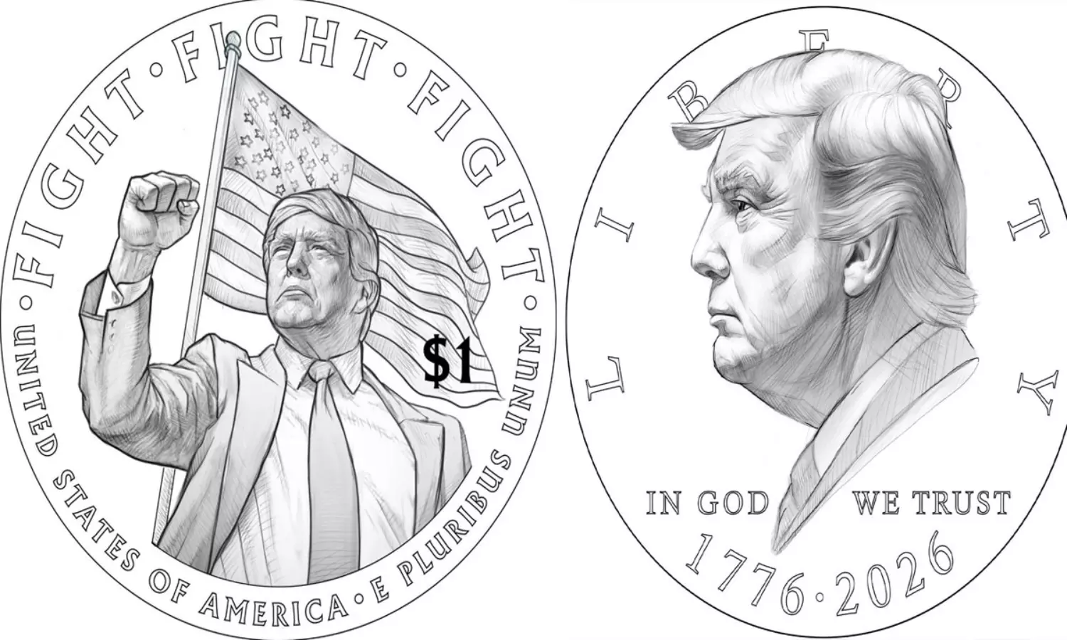 పిచ్చి పీక్స్.. బతికుండగానే నాణేలు వేసుకున్న ట్రంప్