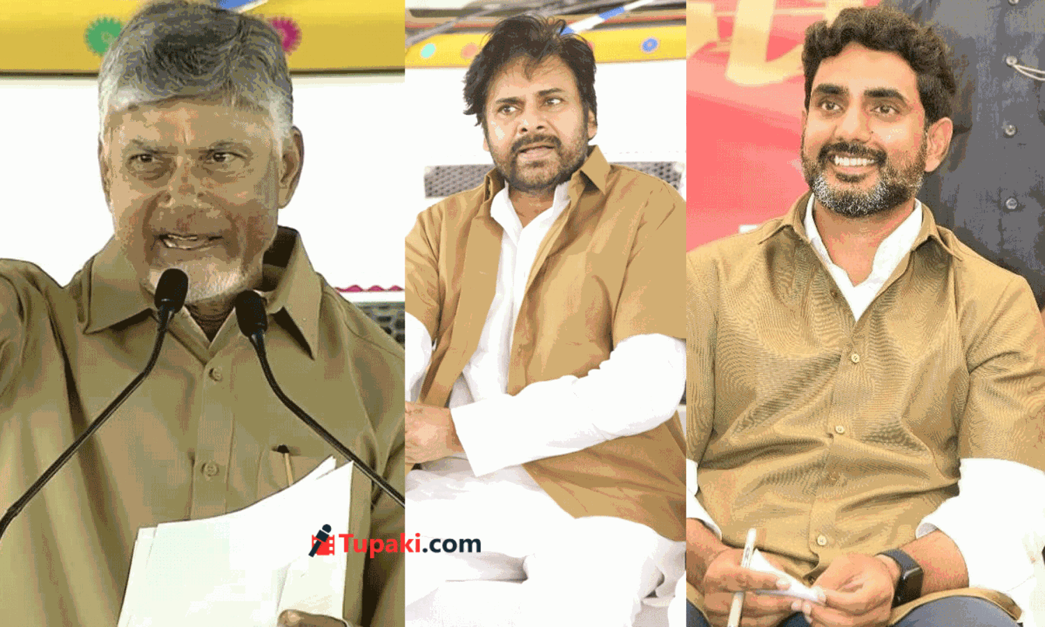 ఆటో డ్రైవర్ లుక్ లో బాబు, పవన్, లోకేష్... పిక్స్ వైరల్!