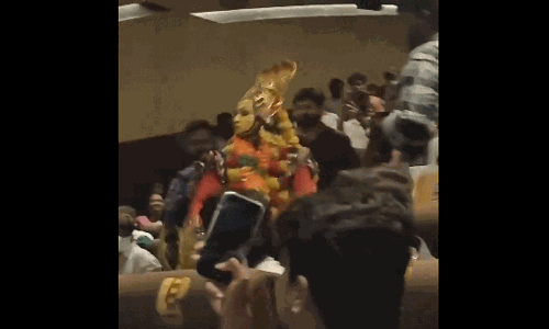 థియేటర్ లో పంజుర్లి దేవుడు.. ఒళ్లు గగుర్పొడిచే దృశ్యం..