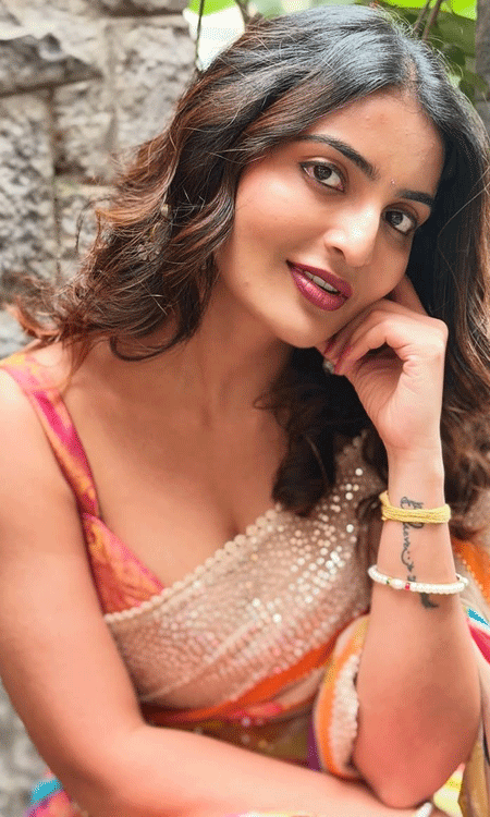 Ananya Nagalla Glows in Colorful Saree by Vaarahi Silks