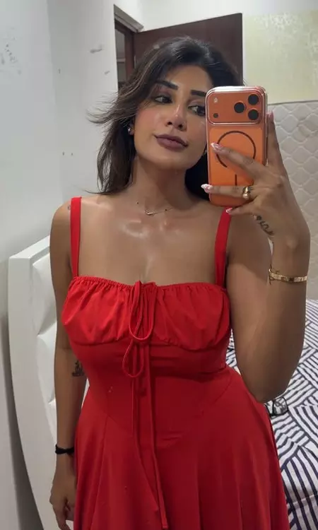 Bandaru Supritha Stuns in Red: Selfie Goals & Style Inspiration!”