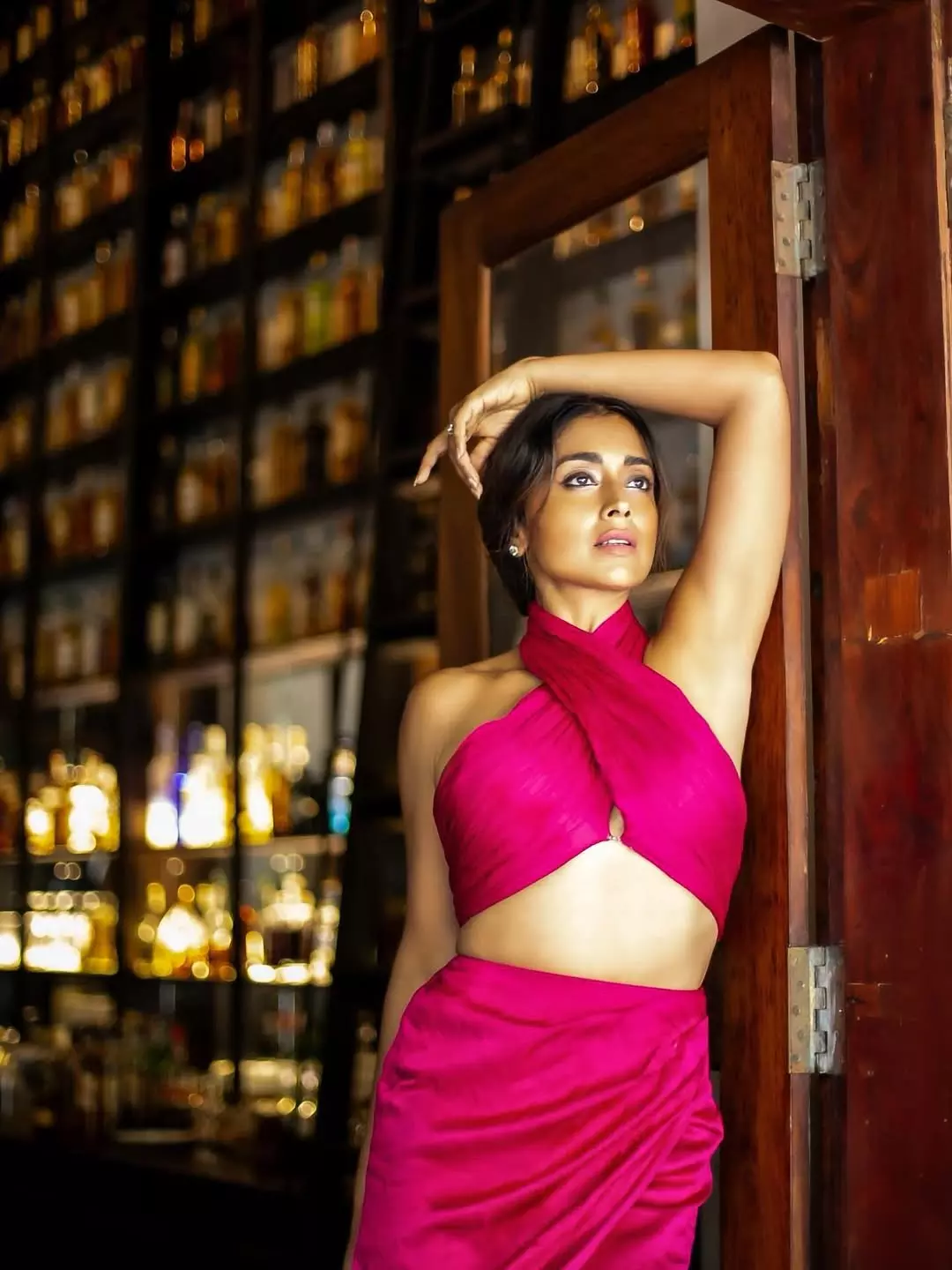 Shriya Saran Turns Up the Heat in Bold Pink Outfit During Luxe Getaway
