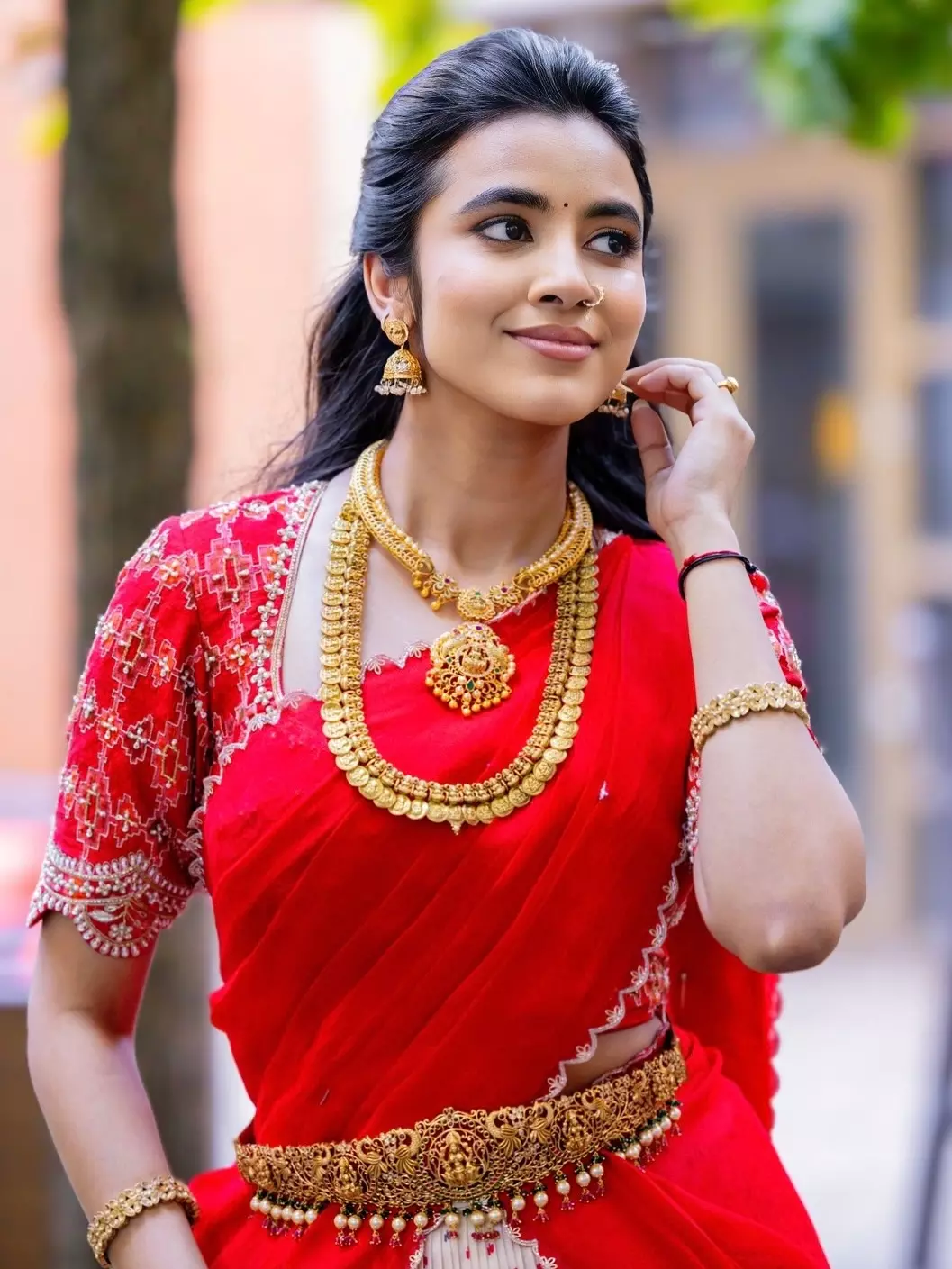 Shivani Nagaram Is Queen in Red Saree