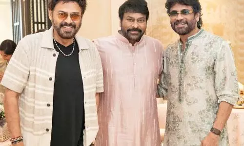 Chiranjeevi Hosts Diwali Bash for Nagarjuna, Venkatesh & Nayanthara