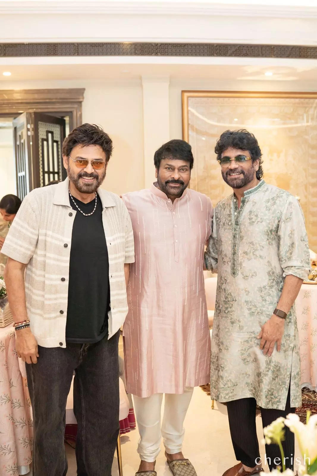 Chiranjeevi Hosts Diwali Bash for Nagarjuna, Venkatesh & Nayanthara