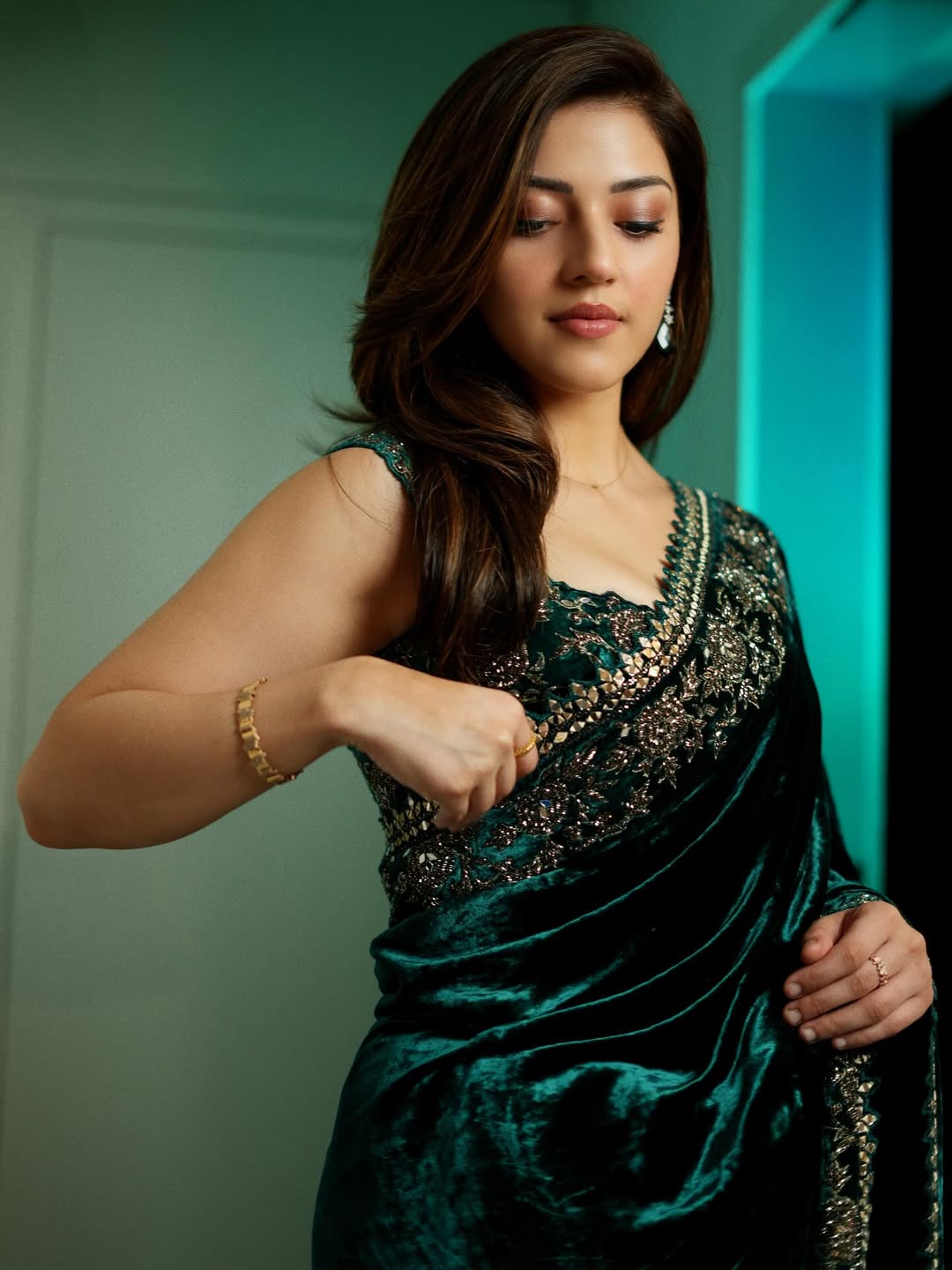 Festive Queen: Mehreen in Velvet Elegance