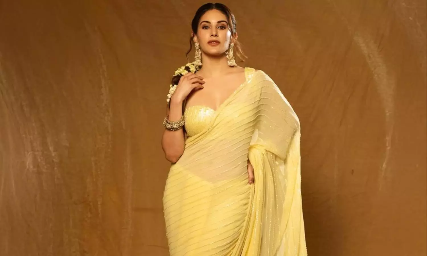 చీరకట్టు.. పూల జడ.. ఆకట్టుకుంటున్న అమైరా దస్తూర్!