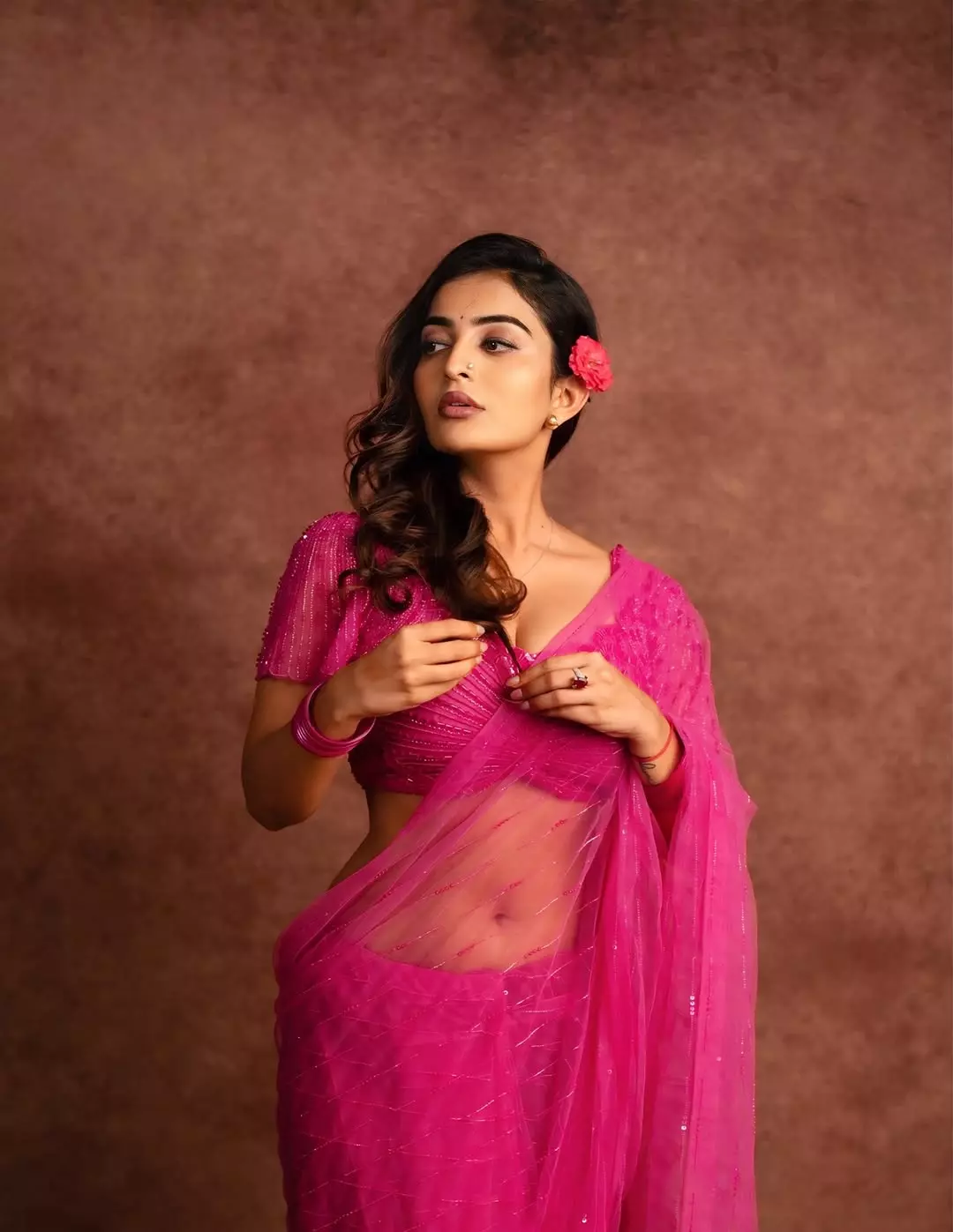 Ananya Nagalla Stuns In Pastel Pink Saree