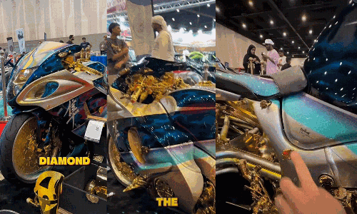 గోల్డ్, డైమండ్స్  తో బైక్.. ధర తెలిస్తే షాక్.. వీడియో వైరల్!