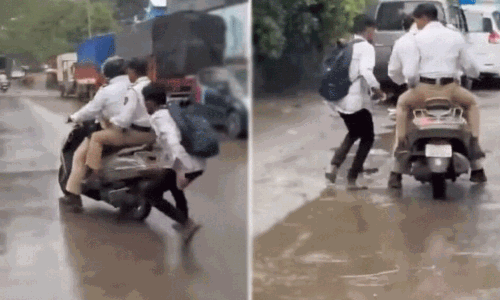 పోలీసులను చేజ్ చేసి చుక్కలు చూపించిన   విద్యార్థి... వీడియో వైరల్‌