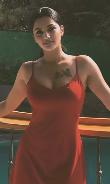 Jyothi Purvaj Goes Glamorous In Red Slip Dress For Instagram