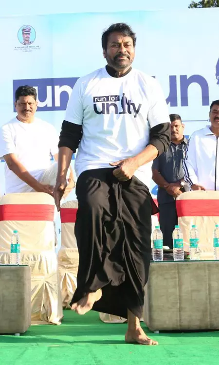 Megastar Chiranjeevi Leads ‘Run for Unity’ in Hyderabad