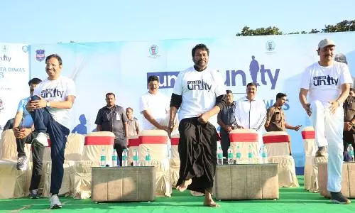 Megastar Chiranjeevi Leads ‘Run for Unity’ in Hyderabad