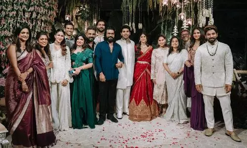 Mega Family Unites at Allu Sirish and Nayanika’s Engagement