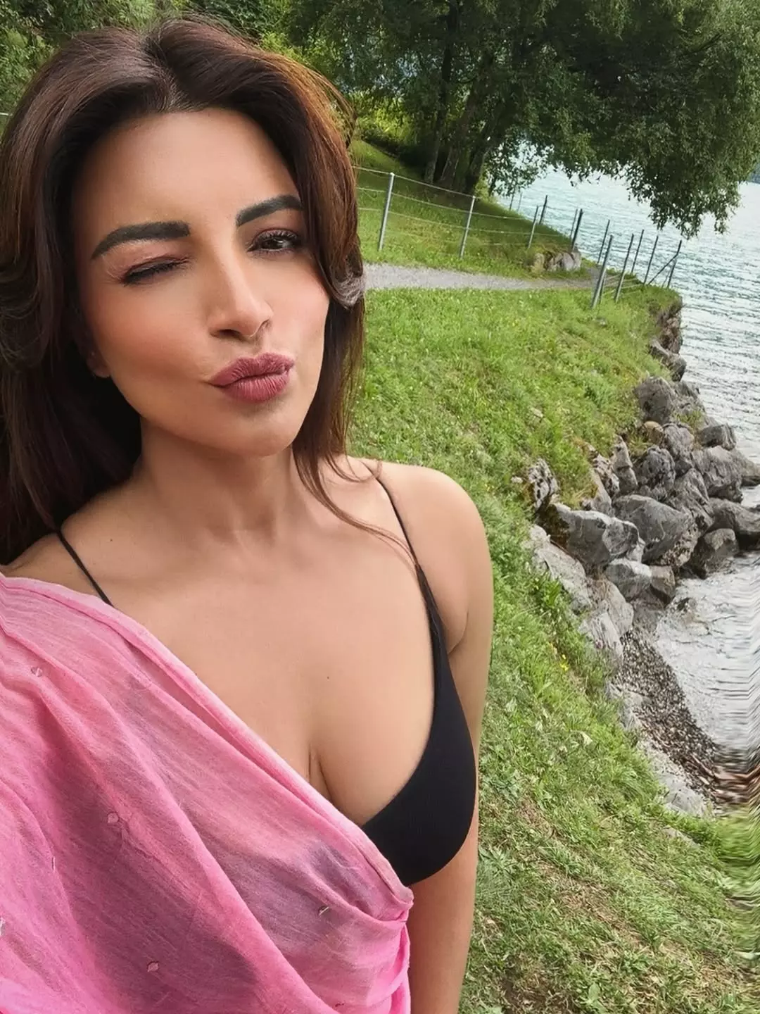 Shama Sikander Glows in Waterfall Bliss Shama Sikander Glows in Waterfall Bliss