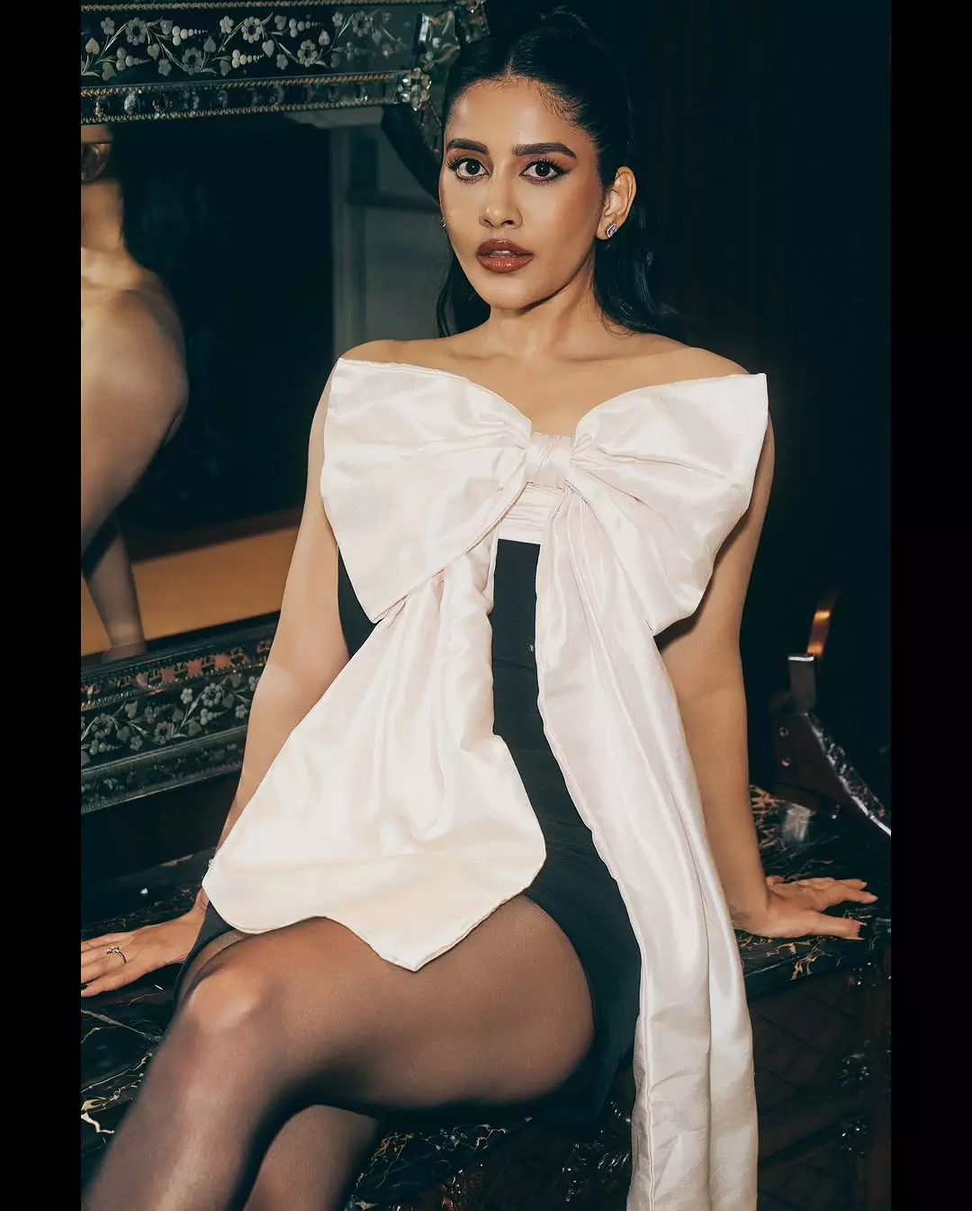 Nabha Natesh Stuns in Mustard Yellow Saree Nabha Natesh Stuns in Mustard Yellow Saree