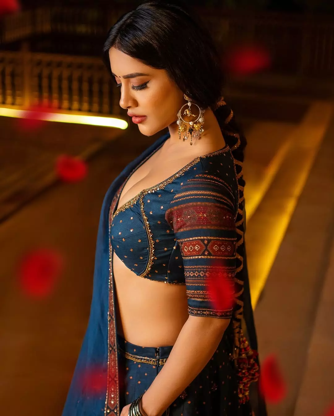 Nabha Natesh Stuns in Mustard Yellow Saree