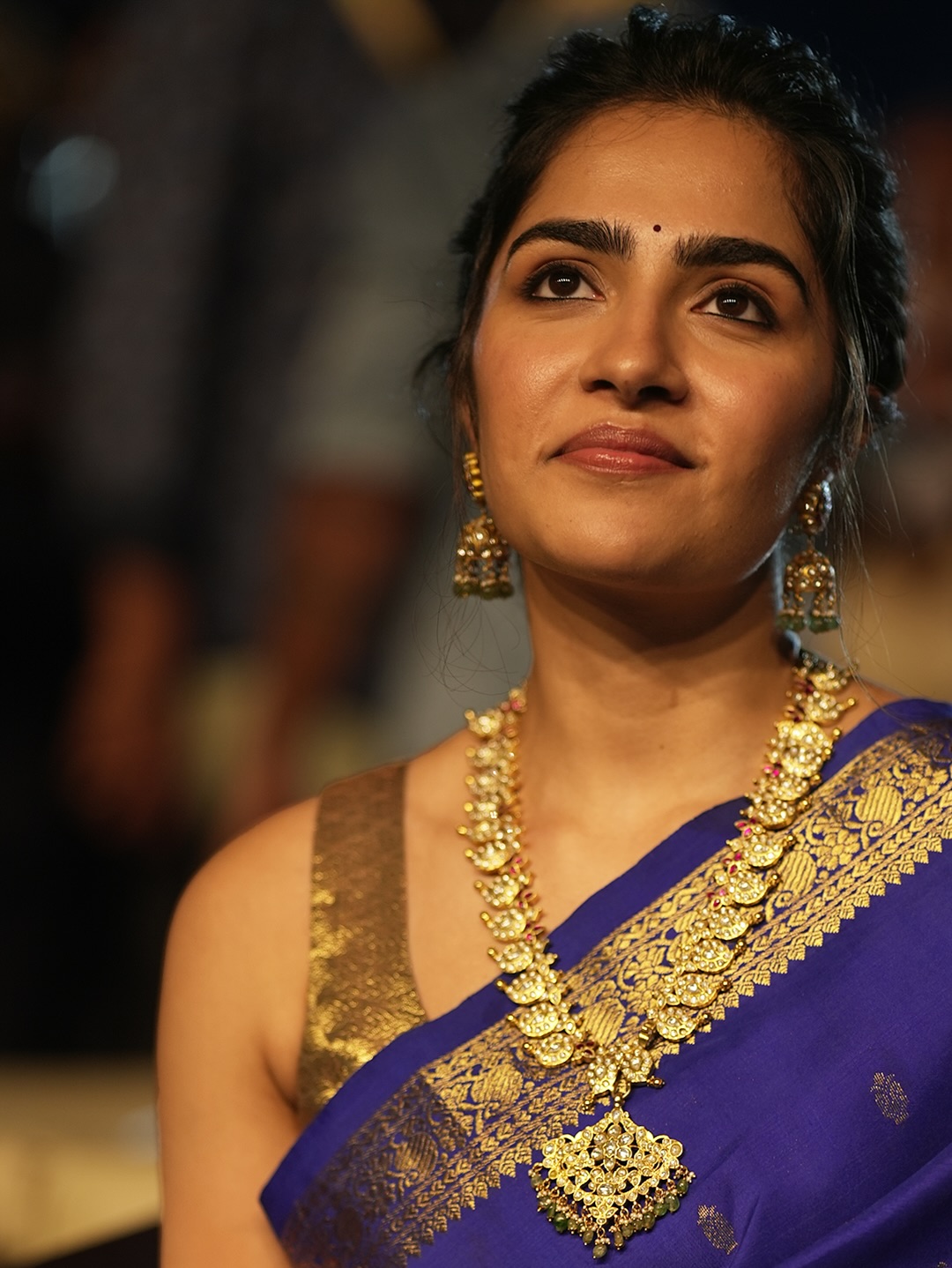 Rukmini Vasanth Stuns in Purple Silk Saree with Vintage Charm Rukmini Vasanth Stuns in Purple Silk Saree with Vintage Charm