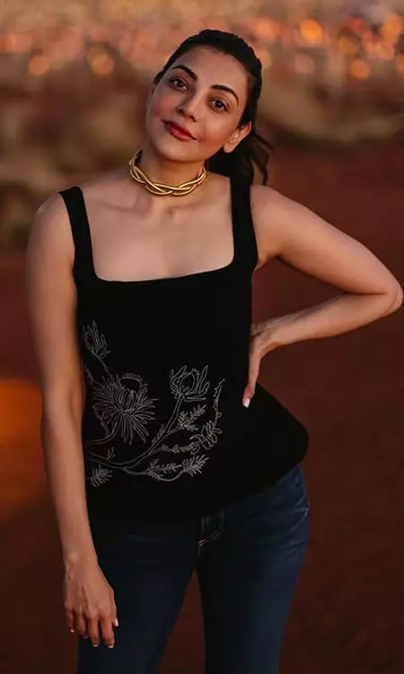 Kajal Aggarwal Explores Australias Red Centre in Chic Black Outfits