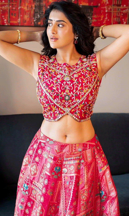 Rashi Singh Stuns in Pink-Red Lehenga, Redefining Festive Fashion