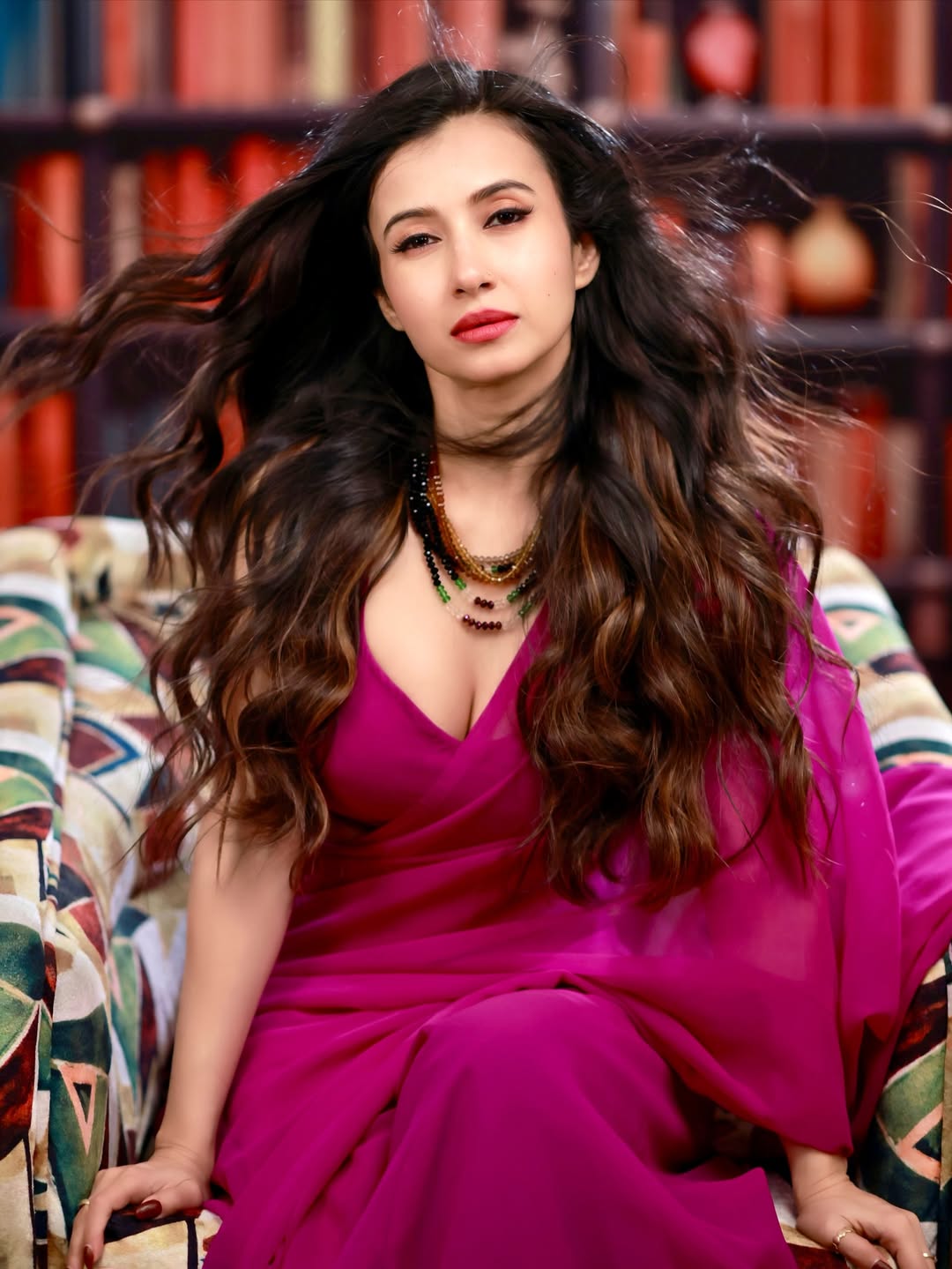 Monami Ghosh Stuns in Elegant Magenta Saree