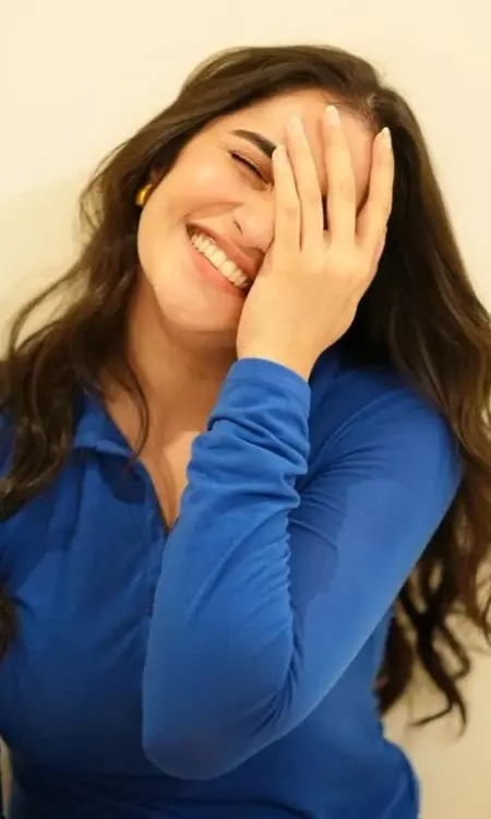 Rukmini Vasanth Radiates Elegance in Blue Dress