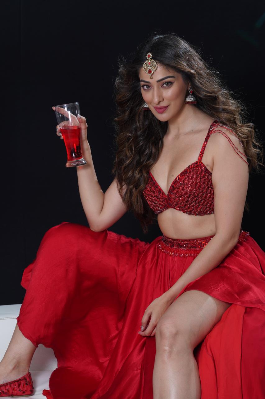 South Indian Star Raai Laxmi Radiates Elegance in Red