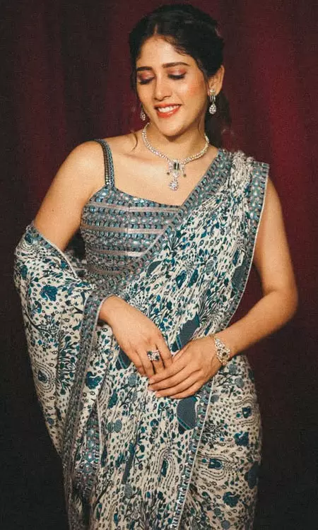 Telugu Actress Chandini Chowdary’s Graceful Saree Look