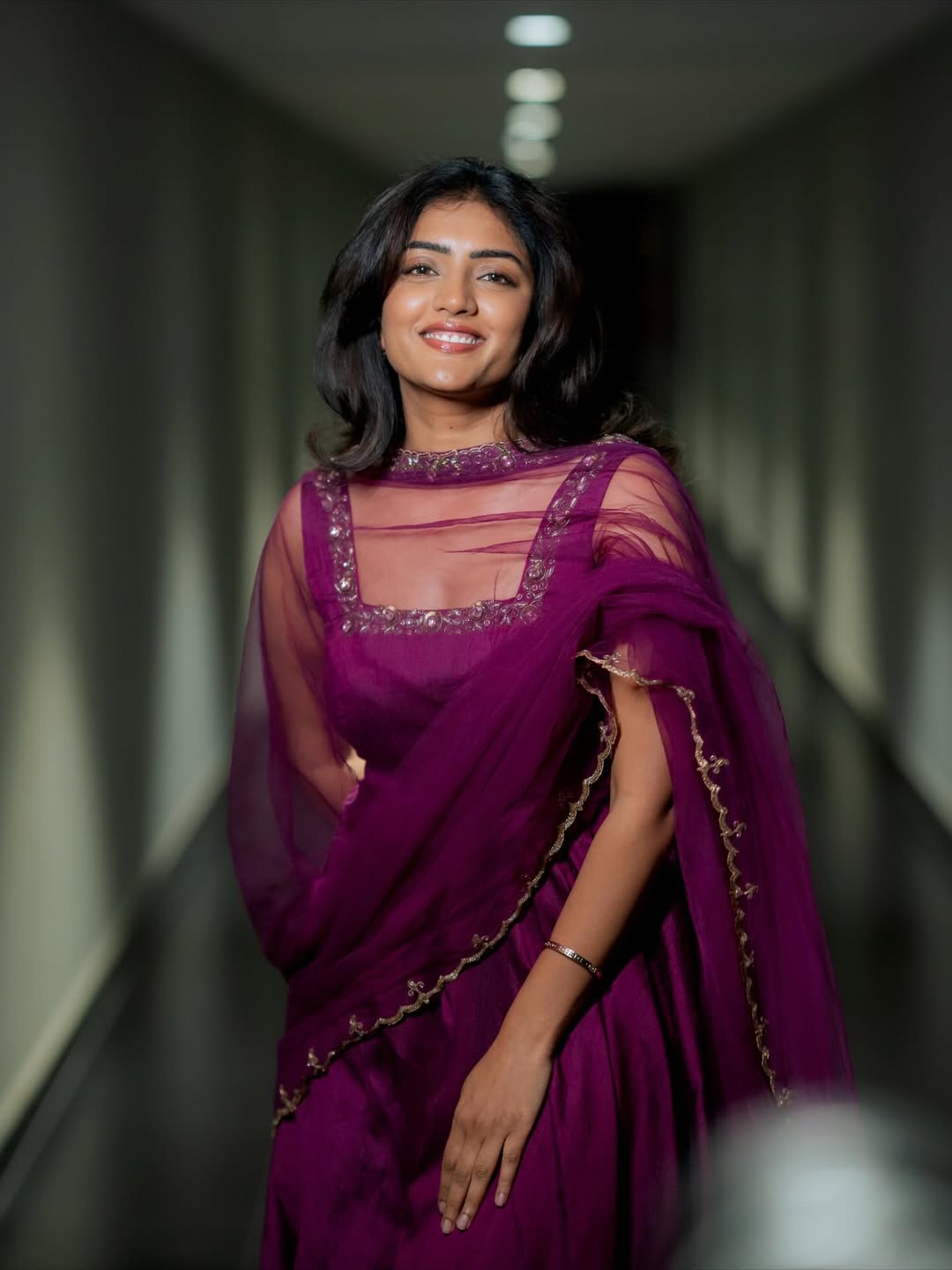 eesha rebba stuns in wine-purple anarkali eesha rebba stuns in wine-purple anarkali
