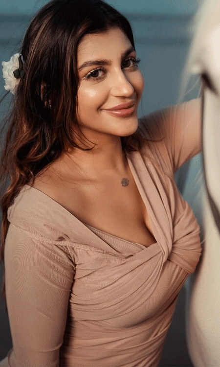 yashika aannand stuns in golden hour photoshoot with white horse